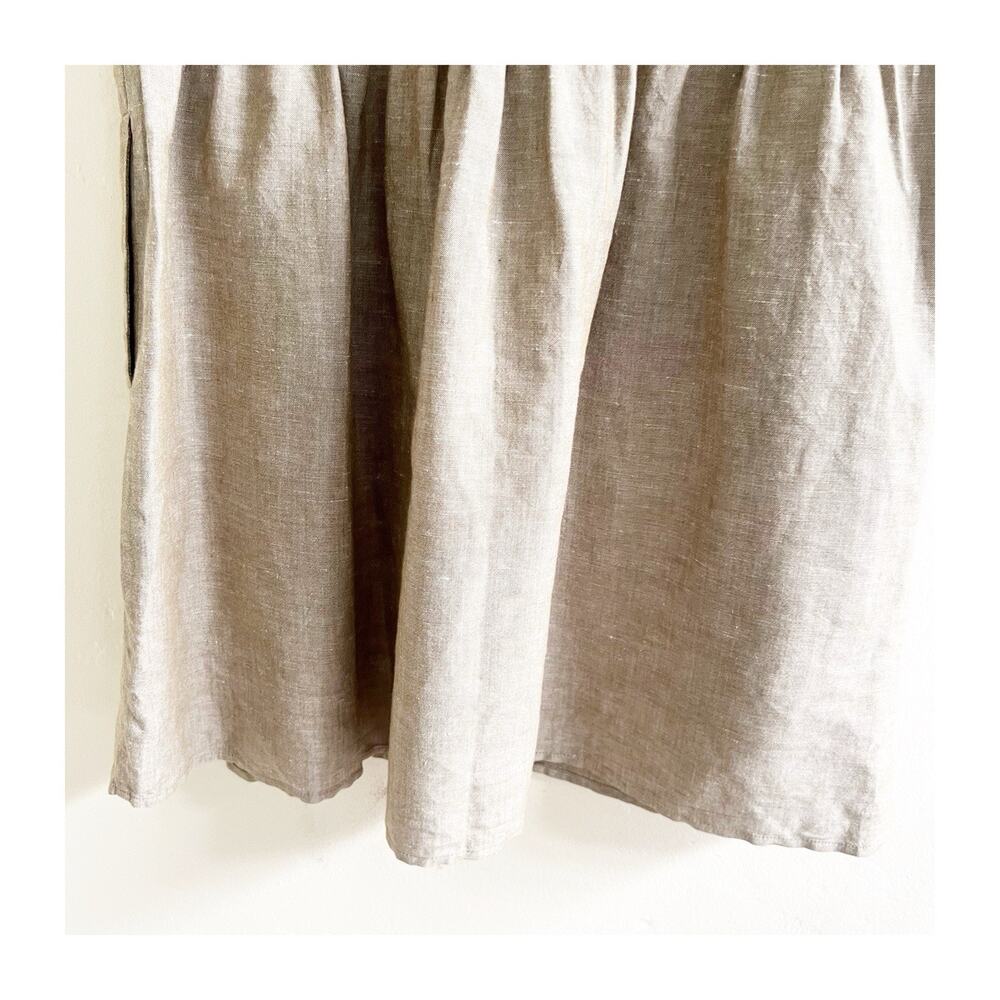 Madewell Small Linen Blend Alexandra Button Front Mini Shirt Dress Olive Branch - Picture 7 of 8